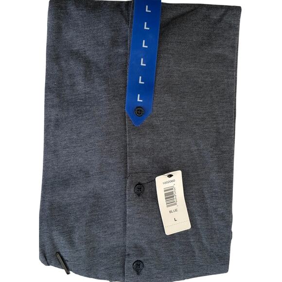 DKNY Button Up Long Sleeve Cotton Stretch Sport Shirt - Blue - Size Large - Picture 4 of 7